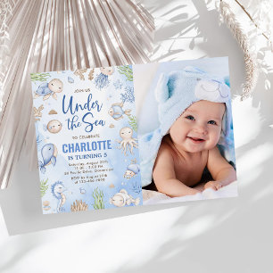 Convite Fotos do Aniversário Infantil Submarino