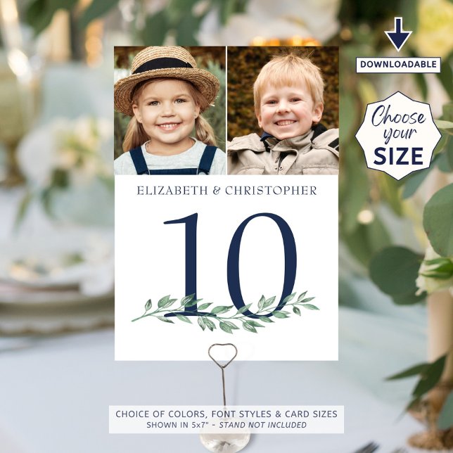 Convite Fotos do Casal de Sinal de Número de Tabela de Cas (Criador carregado)