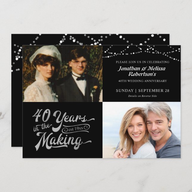 Convite Fotos do Então e Agora da Festa de Iluminação do 4 (Frente/Verso)