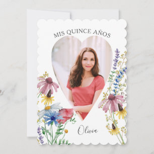 Convite Fotos dos Meus Quinze Anos Flor Silvestre Quincean