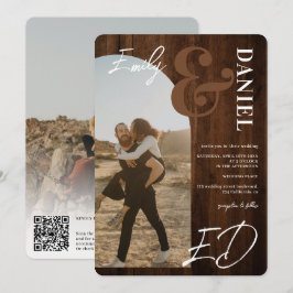 Convite Fotos em negrito com nomes de script Arco madeira 