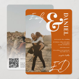 Convite Fotos em negrito nome script Arch do casamento lar