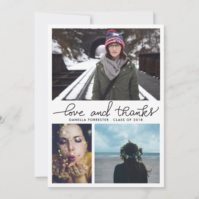 Convite Fotos graduadas bonitos do roteiro três do amor e (Frente)