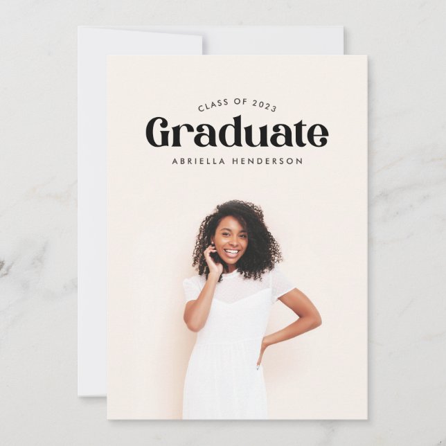 Convite Fotos Modernas de Formatura em Estilo Retrô (Frente)