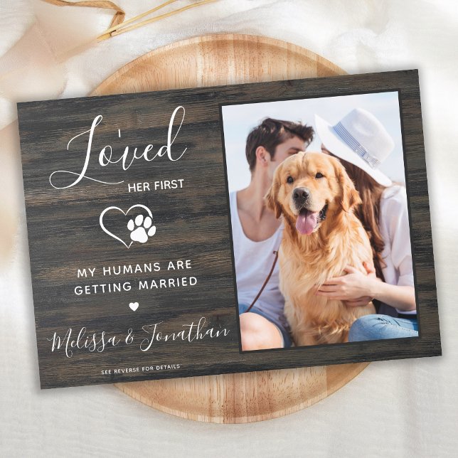Convite Fotos Personalizadas de Cachorro em Casamento Rúst (Criador carregado)