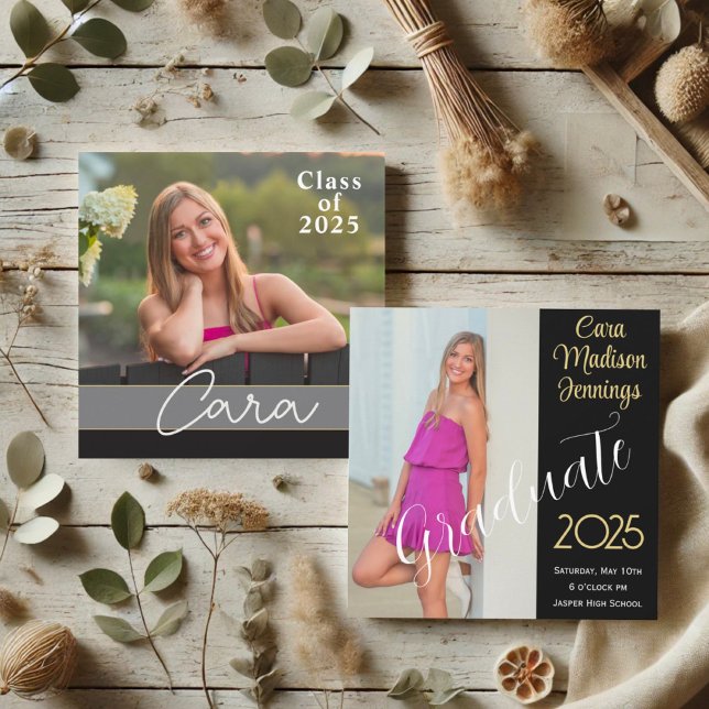 Convite Fotos Personalizadas Simples de Formatura Modernas (Criador carregado)