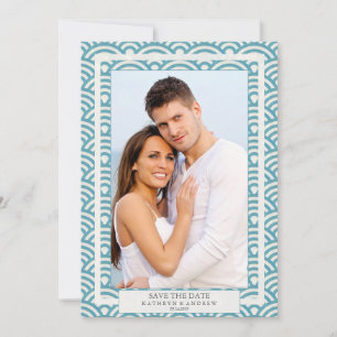 Convite Fotos Planas de Casamento Japonês Seigaiha Save Th