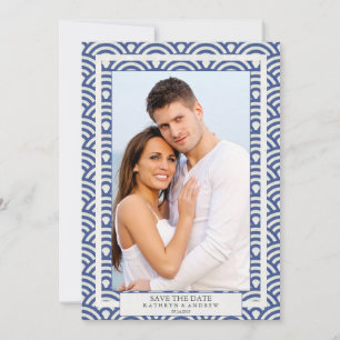 Convite Fotos Planas de Casamento Japonês Seigaiha Save Th