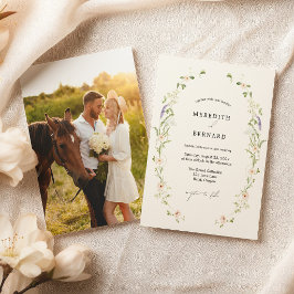 Convite Fotos Simples de Casamento com Flores Silvestres R