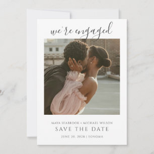 Convite Fotos Simples de Casamento Romântico Salve a Data