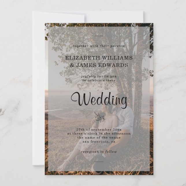 Convite Fotos Simples e Elegantes de Noivado Casamento (Frente)