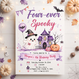 Convite Four-ever Spooky Halloween Birthday Party