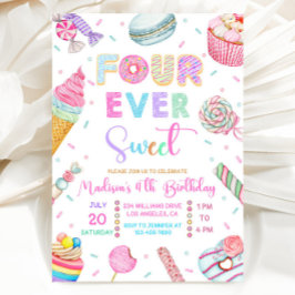 Convite Four Ever Sweet Birthday Invitation, Candy Sweet