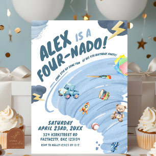 Convite Fournado Boy Tornado Storm Quarta Festa de anivers