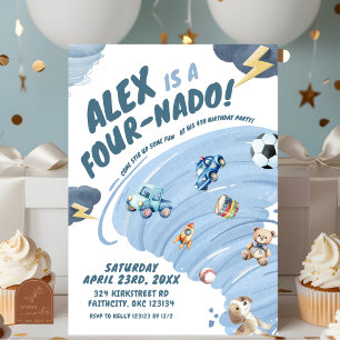 Convite Fournado Boy Tornado Storm Quarta Festa de anivers