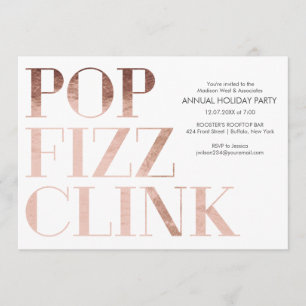 Convite Foux Fizz Clink Faux Foul Foliday Business Party