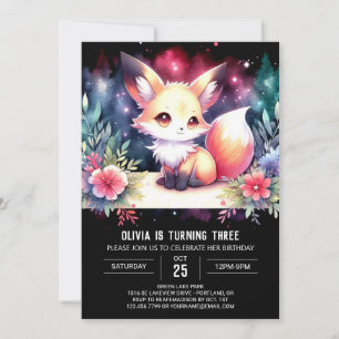 Convite Fox Aniversário Simples Doce
