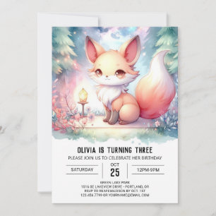 Convite Fox Birthday (Fox) com impressão feliz