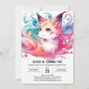 Convite Fox Birthday Moderno