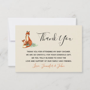 Convite Fox de Momma e obrigados da ilustração da aguare