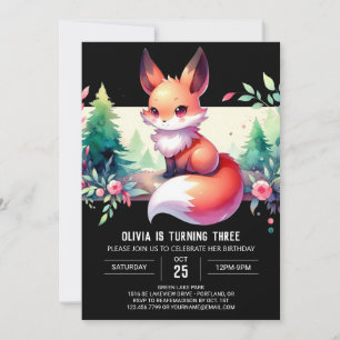 Convite Fox Mágica Cura Digital de Aniversário