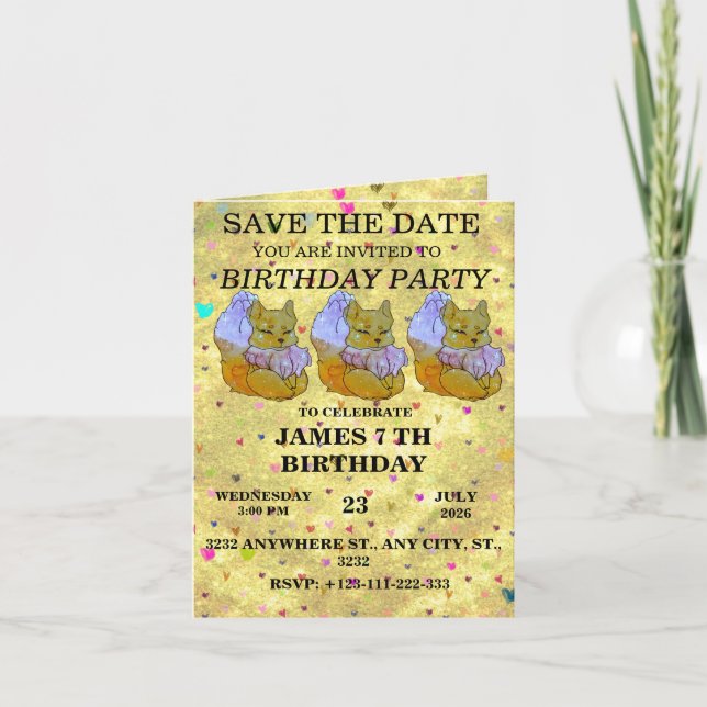 Convite Fox named Dice (Frente)