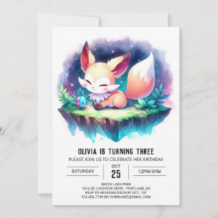 Convite Fox Nature Fox Birthday digital