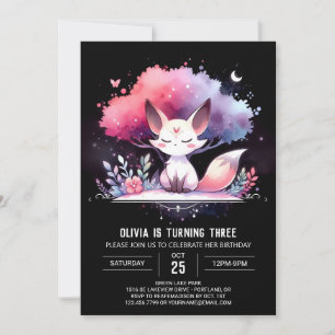 Convite Fox Personalizada de Pastel digital de Aniversário