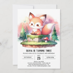 Convite Fox Simples do Pastel