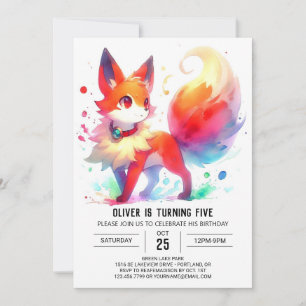 Convite Fox Whimsic Digital Aniversário