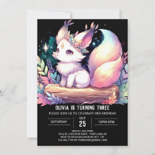 Convite Fox Whimsical Fox Birthday digital