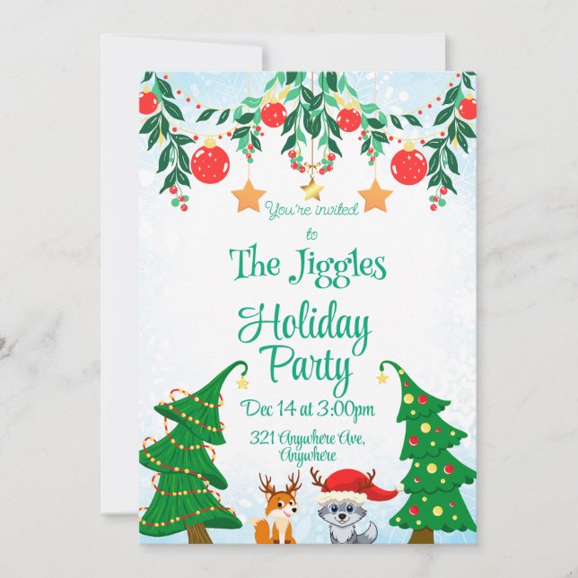 Convite Fox & Wolf Christmas (Frente)