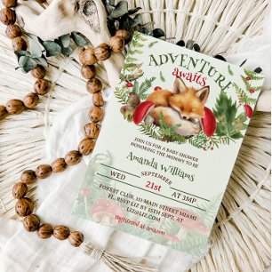 Convite Fox Woodland Chá de fraldas