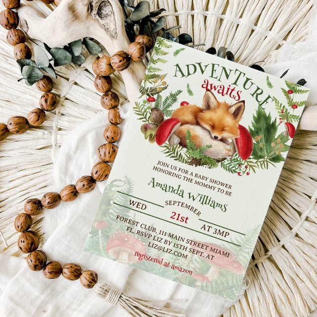 Convite Fox Woodland Chá de fraldas (Criador carregado)