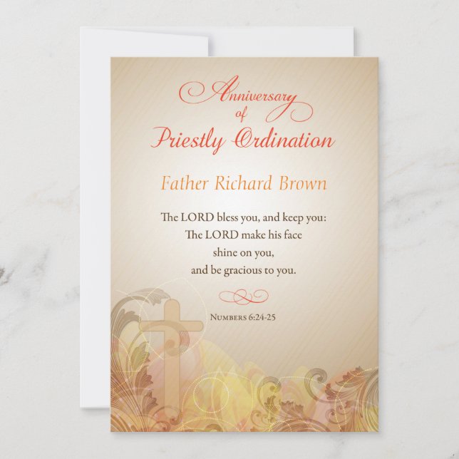 Convite Fr. Richard Brown, Personalizado, 60º Aniversário  (Frente)