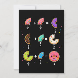 Convite Frações de Donut Humor de Aprendizado de Matemátic