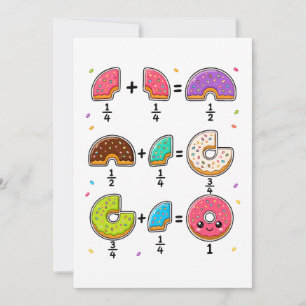 Convite Frações de Donut Humor de Aprendizado de Matemátic