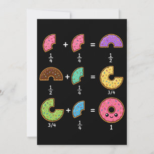 Convite Frações de Donut Humor de Aprendizado de Matemátic