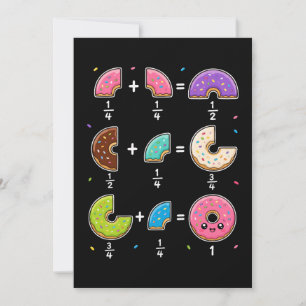 Convite Frações de Donut Humor de Aprendizado de Matemátic