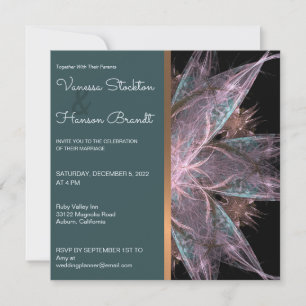 Convite Fractal De Casamento Elegante