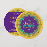 Fractal Lace Purple Yellow Bat Mitzvah