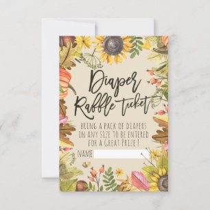 Convite Fralda de chá de fraldas Raffle Pumpkin Girassol