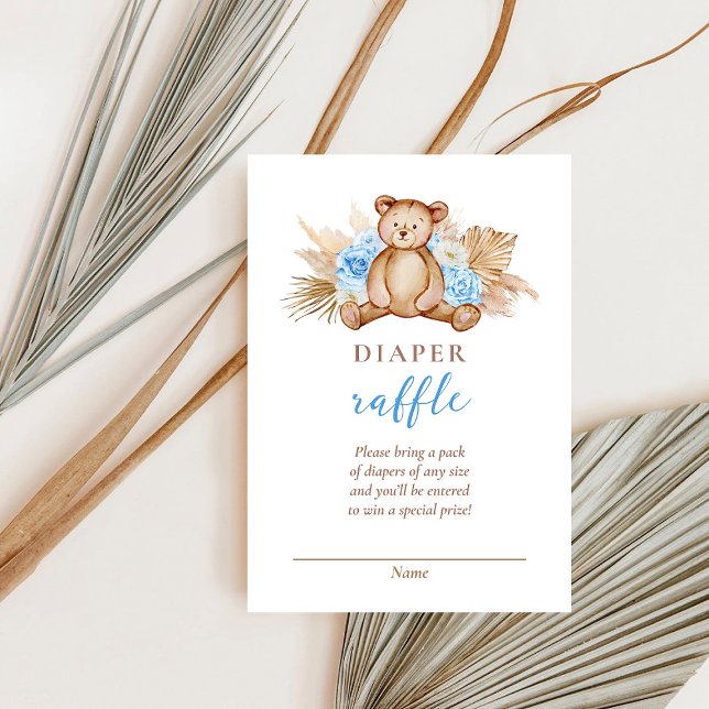 Convite Fralda de Grama de Urso de Teddy Chá de fraldas Ra (Criador carregado)