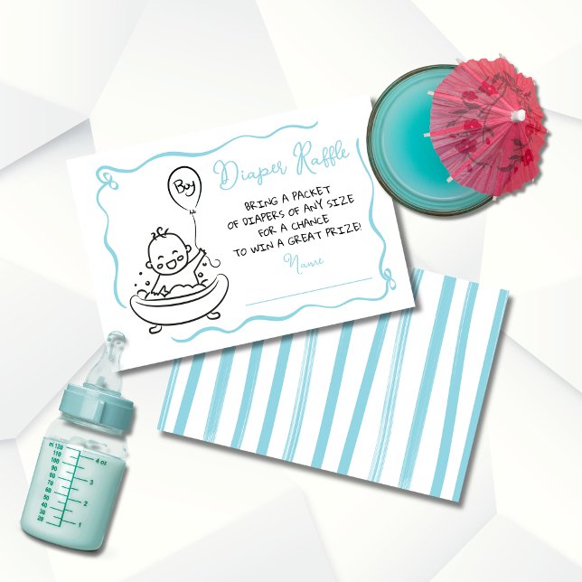 Convite Fralda desenhada à mão Raffle Boy (Criador carregado)
