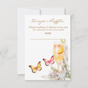 Convite Fralda Raffle Bellini Chá de fraldas da Borboleta