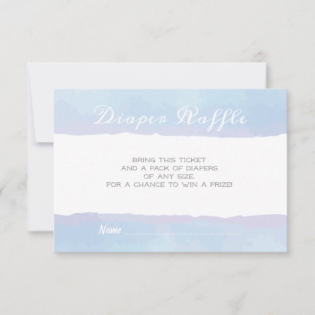 Convite FRALDA RAFFLE Fralda de Aquarela Invólucro de Raff (Frente)