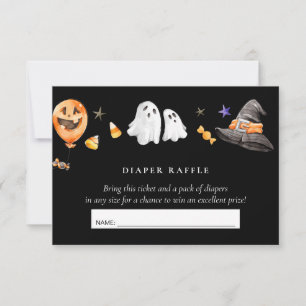 Convite Fralda Raffle Little Boo Black