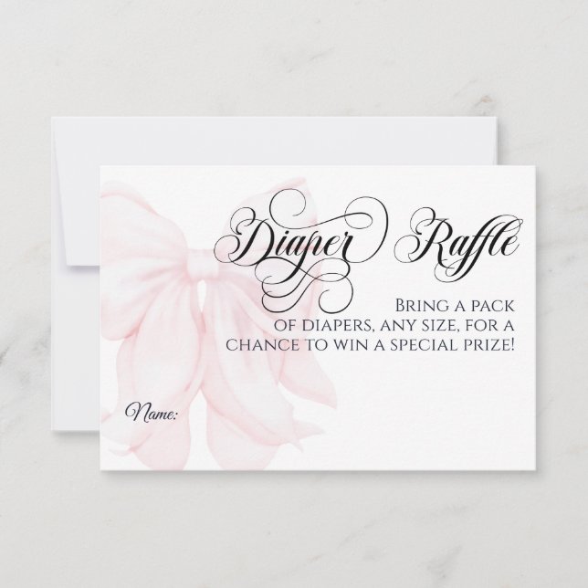 Convite Fralda rosa Arco moderna de Chá de fraldas de garo (Frente)