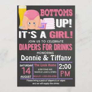 Convite Fraldas para Bebidas É uma Garota