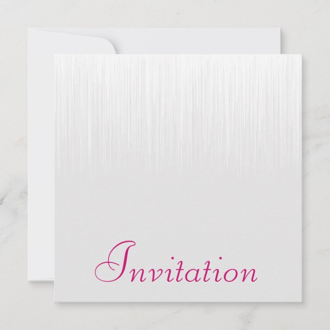 Convite Framboesa Estática de Cinza Suave Todos os Eventos (Frente)